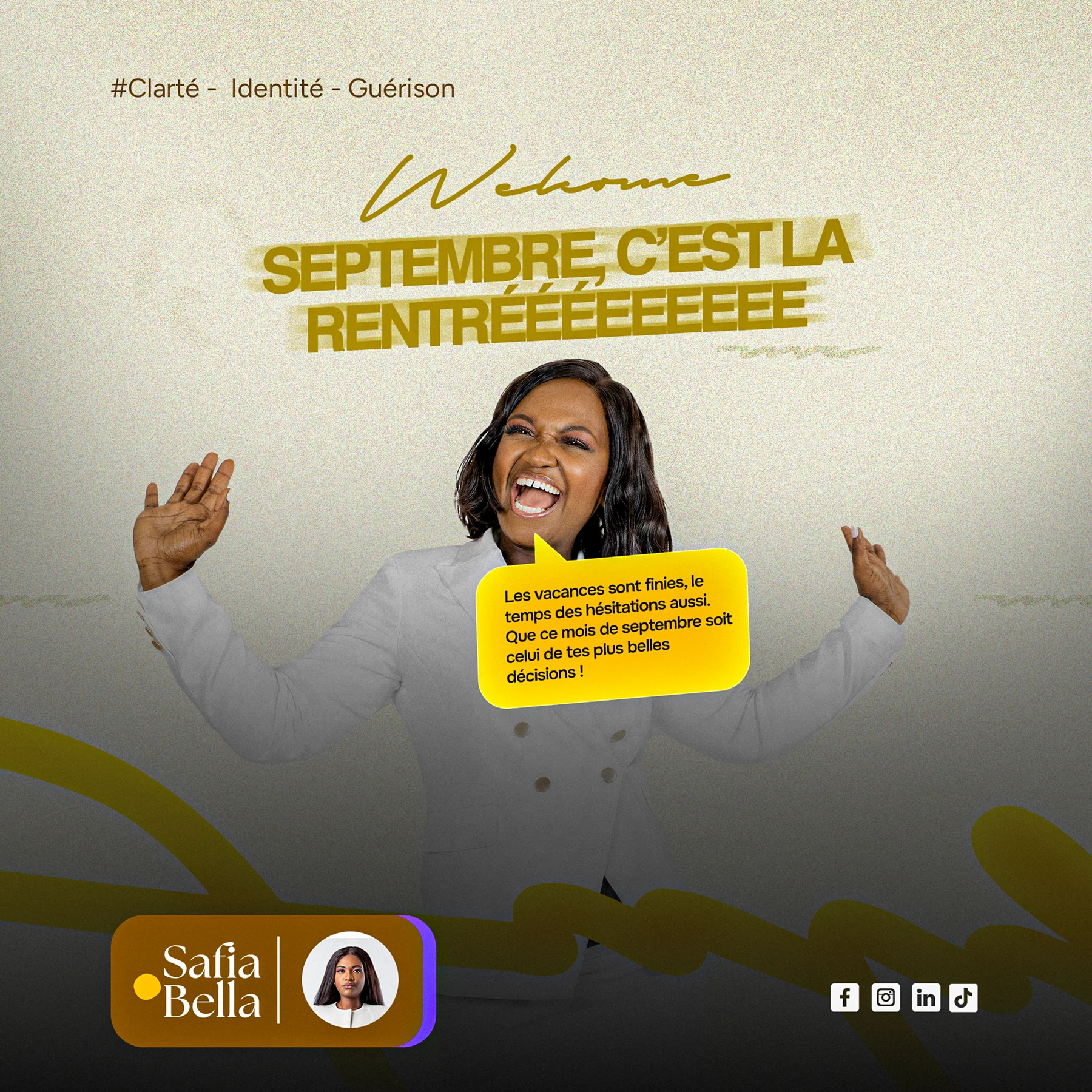 Septembre, c’est la rentrée — SAFIA BELLA